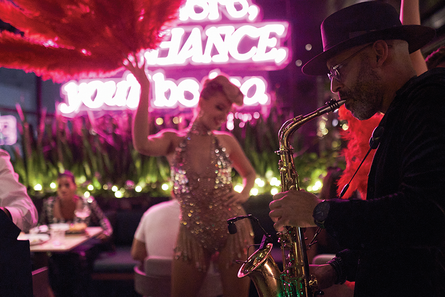 Dancer and Saxaphone Entertainment