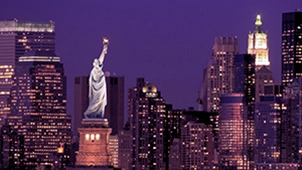 City skyline.
